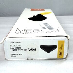 Merino Icebreaker Bodyfit Women Siren Bikini Underwear / Black / Size M / New